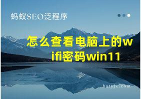 怎么查看电脑上的wifi密码win11