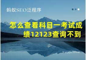 怎么查看科目一考试成绩12123查询不到