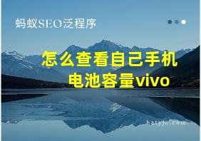 怎么查看自己手机电池容量vivo