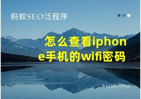 怎么查看iphone手机的wifi密码