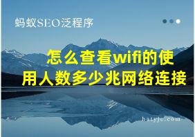 怎么查看wifi的使用人数多少兆网络连接