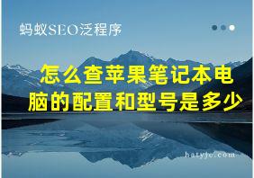 怎么查苹果笔记本电脑的配置和型号是多少