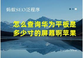 怎么查询华为平板是多少寸的屏幕啊苹果