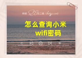 怎么查询小米wifi密码