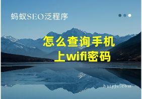 怎么查询手机上wifi密码