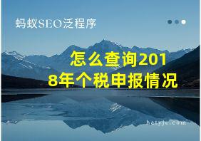 怎么查询2018年个税申报情况