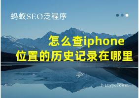 怎么查iphone位置的历史记录在哪里