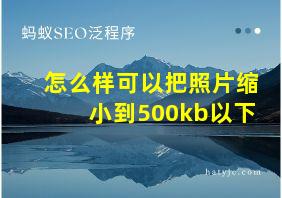 怎么样可以把照片缩小到500kb以下