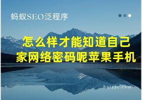 怎么样才能知道自己家网络密码呢苹果手机