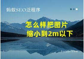 怎么样把图片缩小到2m以下