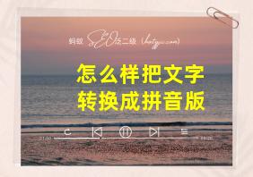 怎么样把文字转换成拼音版