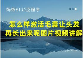 怎么样激活毛囊让头发再长出来呢图片视频讲解