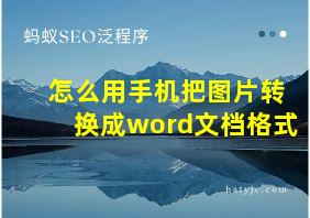 怎么用手机把图片转换成word文档格式