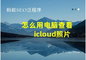 怎么用电脑查看icloud照片