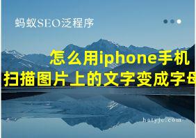 怎么用iphone手机扫描图片上的文字变成字母