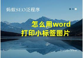 怎么用word打印小标签图片