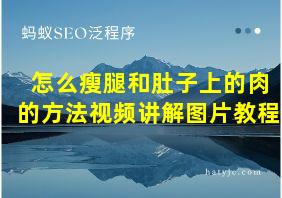 怎么瘦腿和肚子上的肉的方法视频讲解图片教程