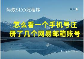 怎么看一个手机号注册了几个网易邮箱账号