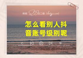 怎么看别人抖音账号级别呢