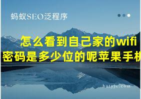 怎么看到自己家的wifi密码是多少位的呢苹果手机