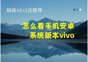 怎么看手机安卓系统版本vivo