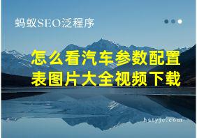 怎么看汽车参数配置表图片大全视频下载