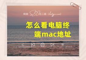 怎么看电脑终端mac地址