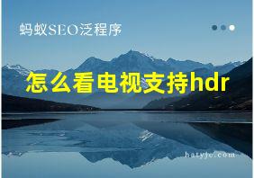 怎么看电视支持hdr+