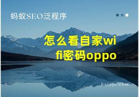 怎么看自家wifi密码oppo