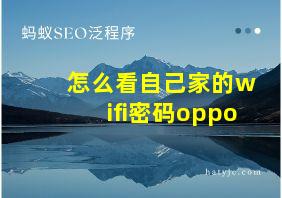 怎么看自己家的wifi密码oppo