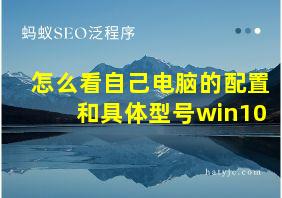 怎么看自己电脑的配置和具体型号win10