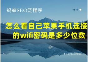 怎么看自己苹果手机连接的wifi密码是多少位数