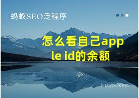 怎么看自己apple id的余额