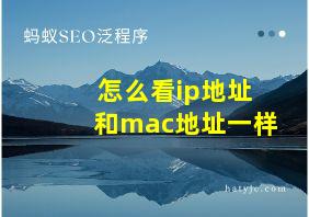 怎么看ip地址和mac地址一样