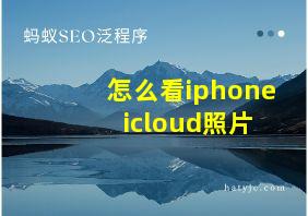 怎么看iphone icloud照片