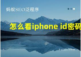 怎么看iphone id密码