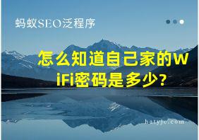 怎么知道自己家的WiFi密码是多少?