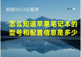 怎么知道苹果笔记本的型号和配置信息是多少