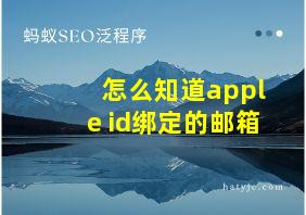 怎么知道apple id绑定的邮箱