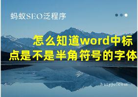 怎么知道word中标点是不是半角符号的字体