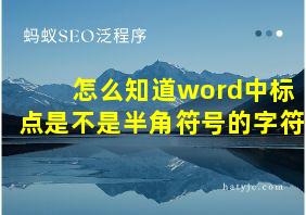 怎么知道word中标点是不是半角符号的字符