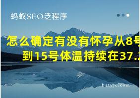 怎么确定有没有怀孕从8号到15号体温持续在37.2