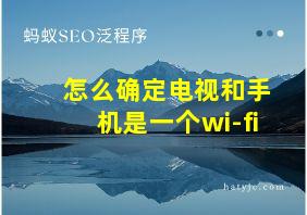 怎么确定电视和手机是一个wi-fi