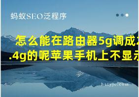 怎么能在路由器5g调成2.4g的呢苹果手机上不显示