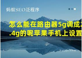 怎么能在路由器5g调成2.4g的呢苹果手机上设置