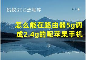 怎么能在路由器5g调成2.4g的呢苹果手机