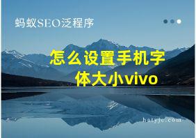 怎么设置手机字体大小vivo