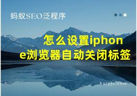 怎么设置iphone浏览器自动关闭标签