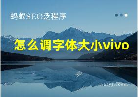 怎么调字体大小vivo