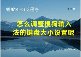 怎么调整搜狗输入法的键盘大小设置呢